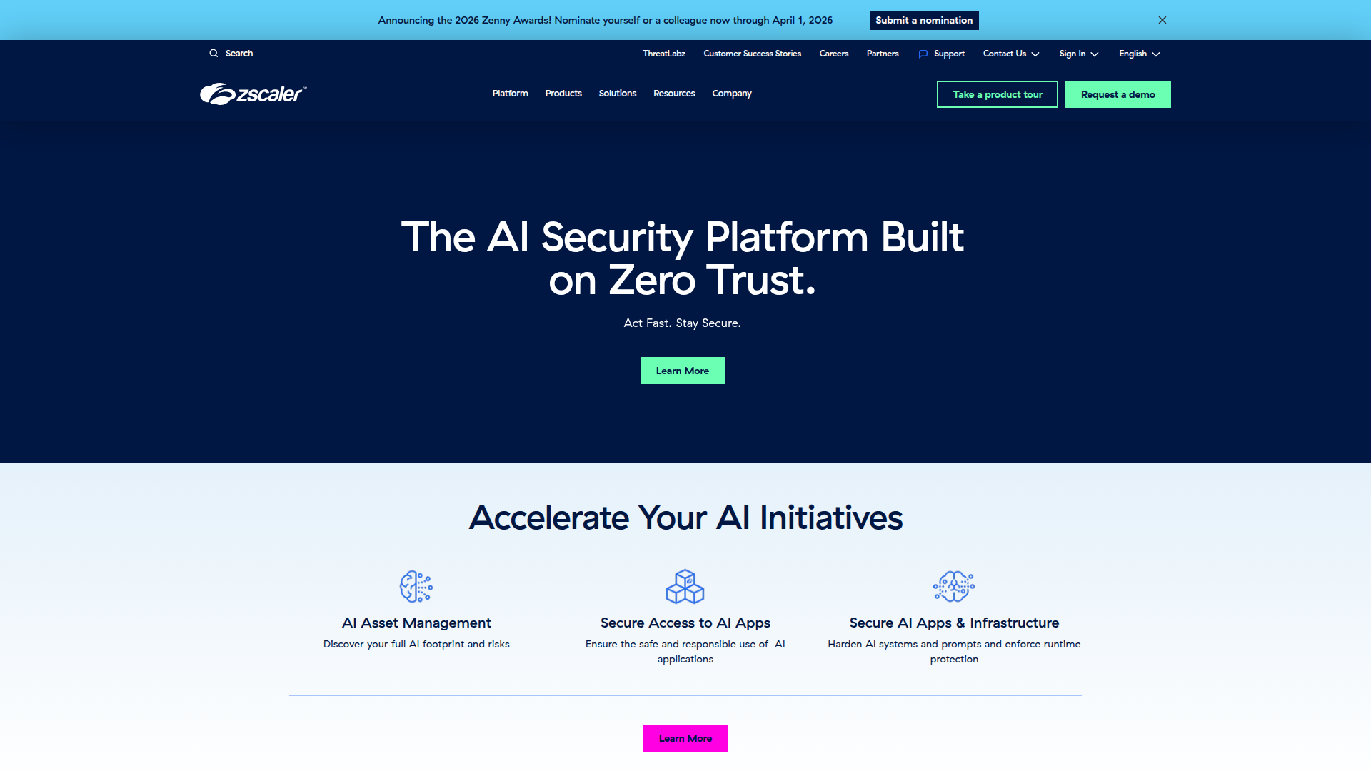 Zscaler homepage screenshot