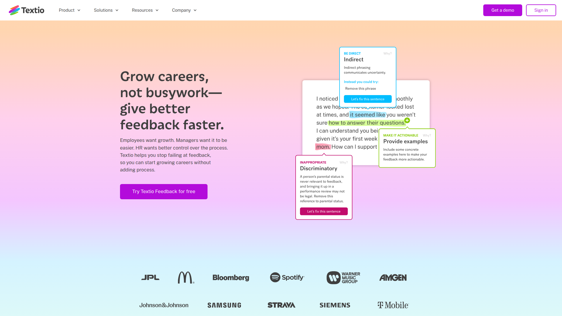 Textio homepage screenshot