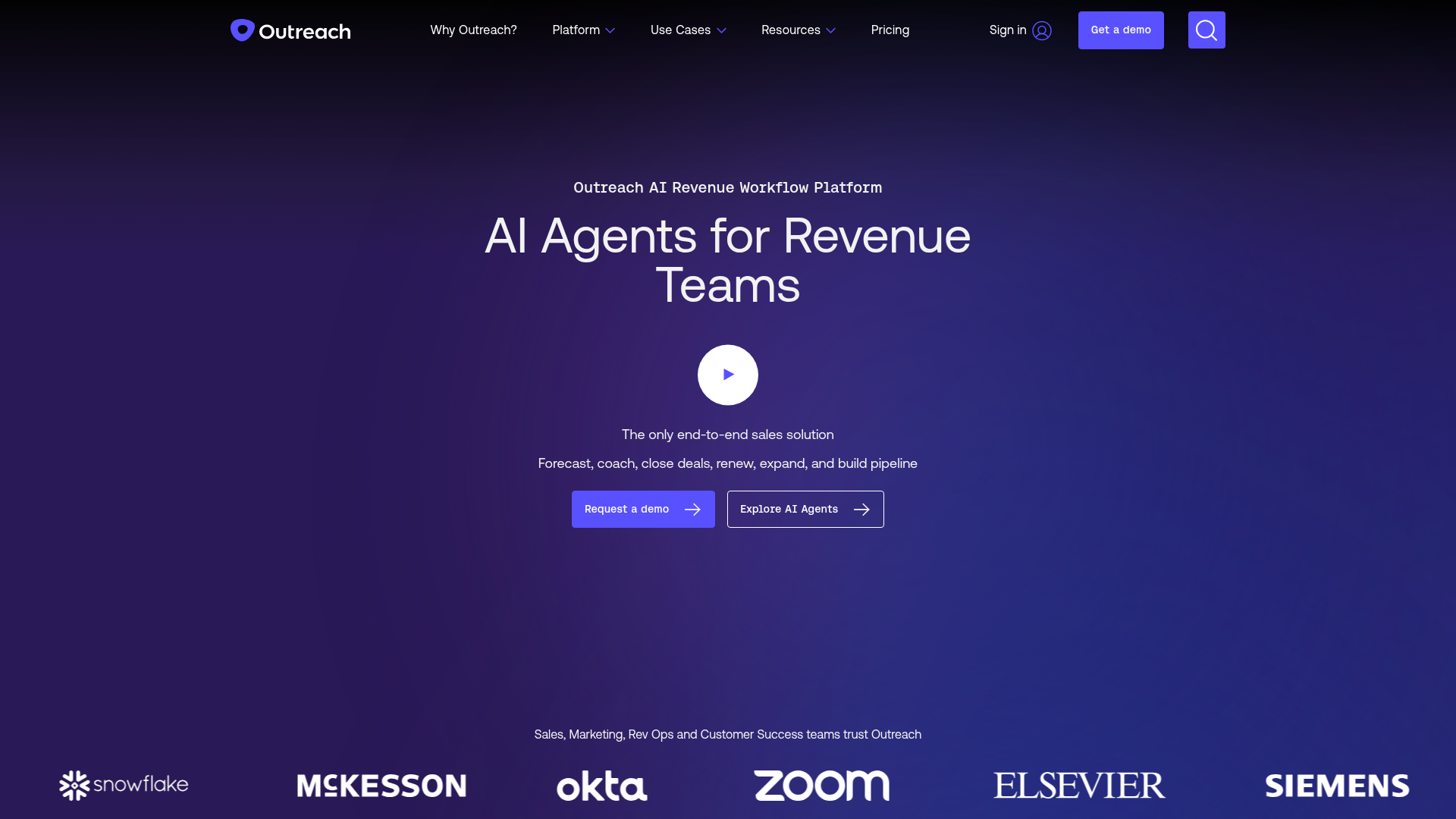 Outreach.io homepage screenshot