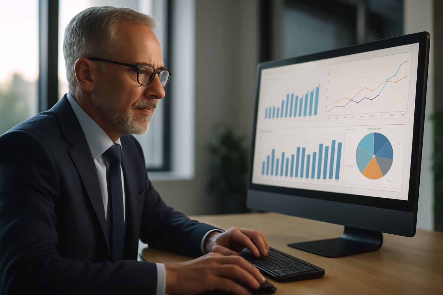 Business professional analyzing incident response