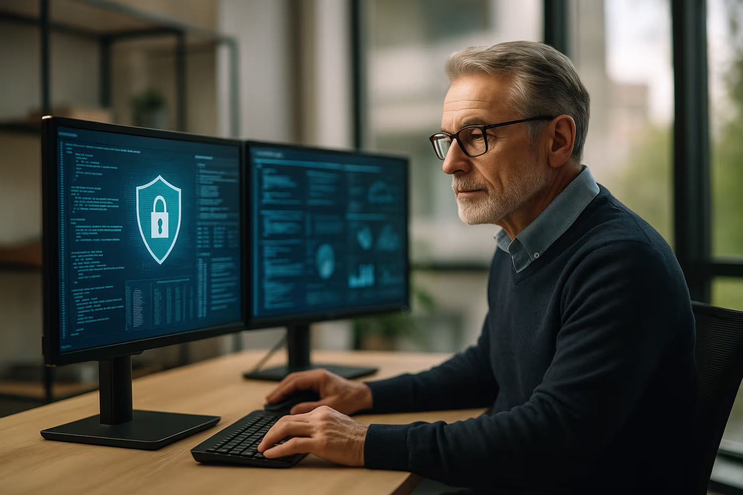 IT professional analyzing zero-day vulnerabilities