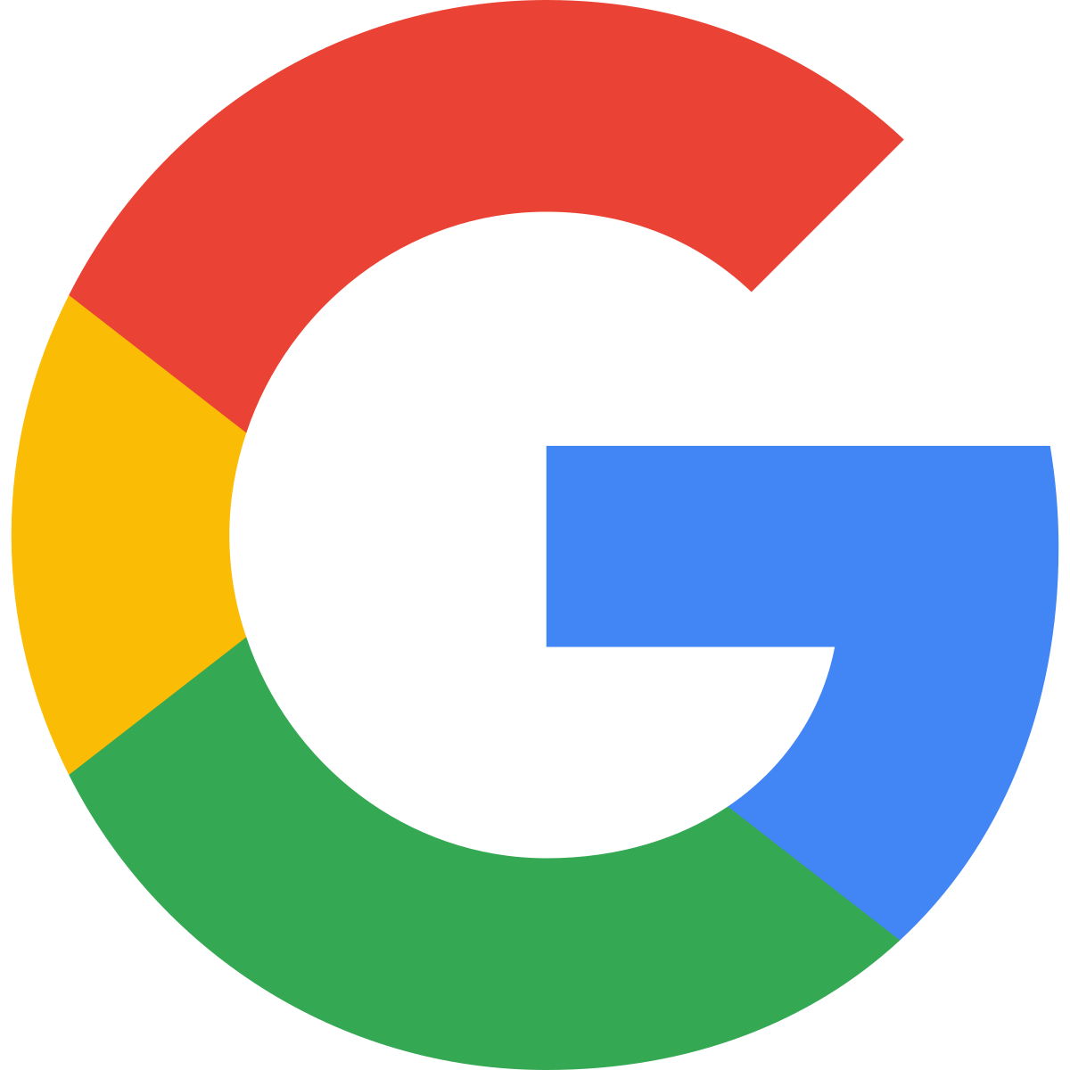 Multicolored Google logo with segments in red, yellow, green, and blue.