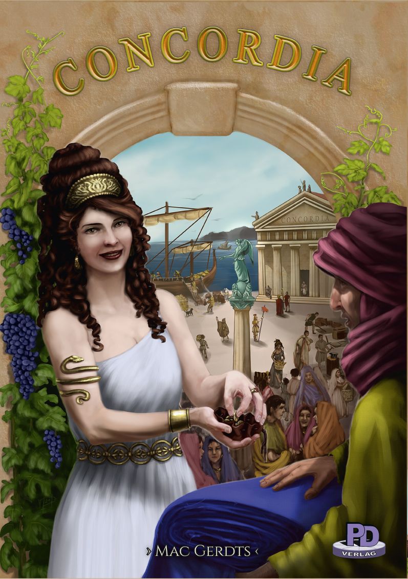 Official box art cover for Concordia board game.