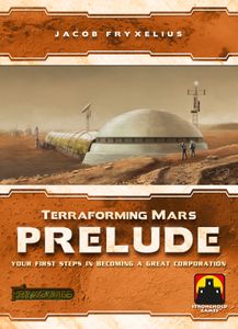 Official box art cover for Terraforming Mars: Prelude board game.