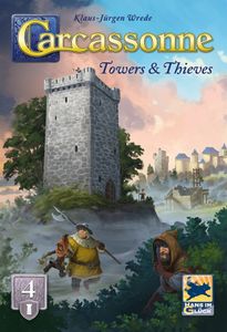 Official box art cover for Carcassonne: The Tower board game.