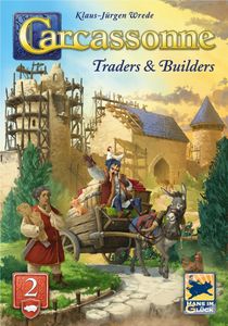 Official box art cover for Carcassonne: Traders & Builders board game.