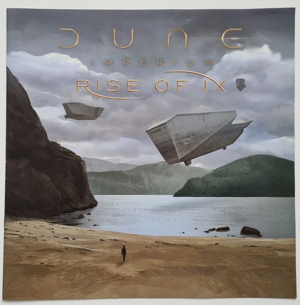 Official box art cover for Dune: Imperium – Rise of Ix board game.