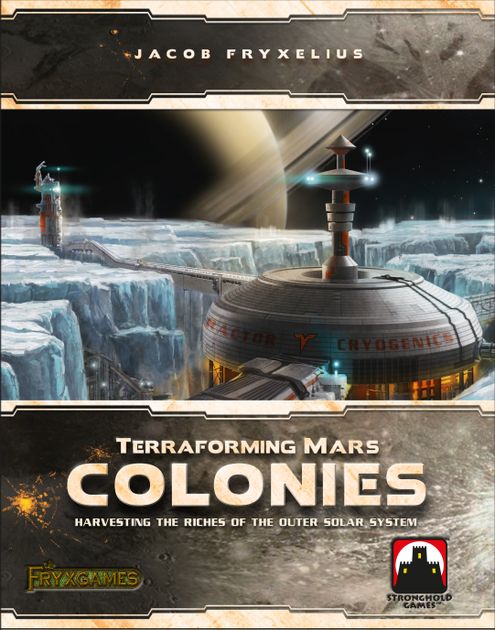 Official box art cover for Terraforming Mars: Colonies board game.