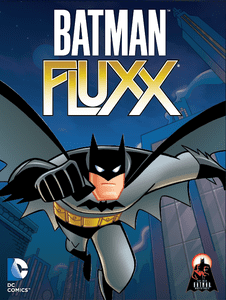 Official box art cover for Batman Fluxx board game.