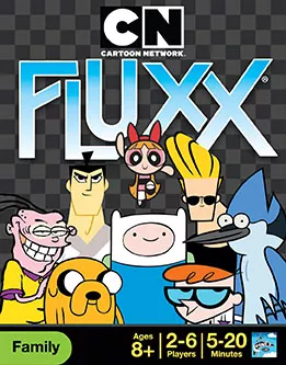 Official box art cover for Cartoon Network Fluxx board game.