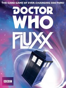 Official box art cover for Doctor Who Fluxx board game.