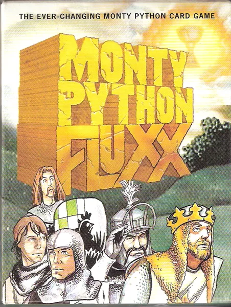 Official box art cover for Monty Python Fluxx board game.