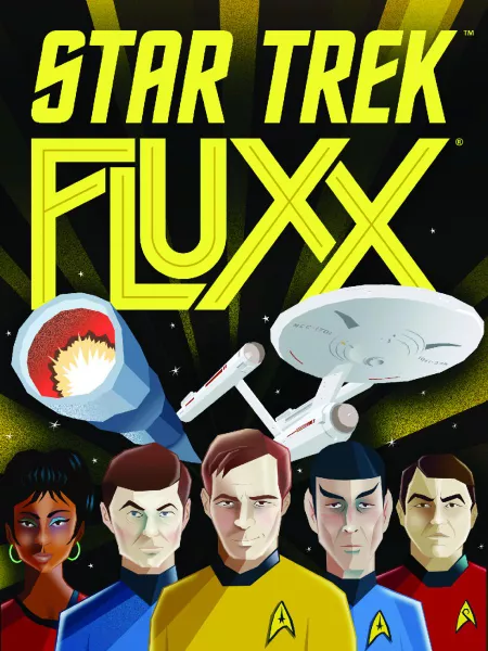 Official box art cover for Star Trek Fluxx board game.