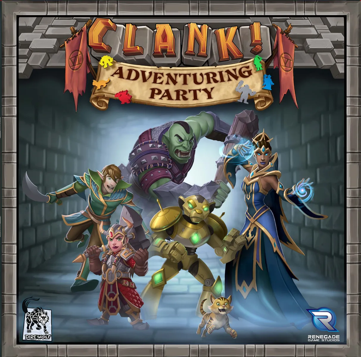 Official box art cover for Clank!: Adventuring Party board game.