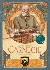 Official box art cover for Carnegie board game.
