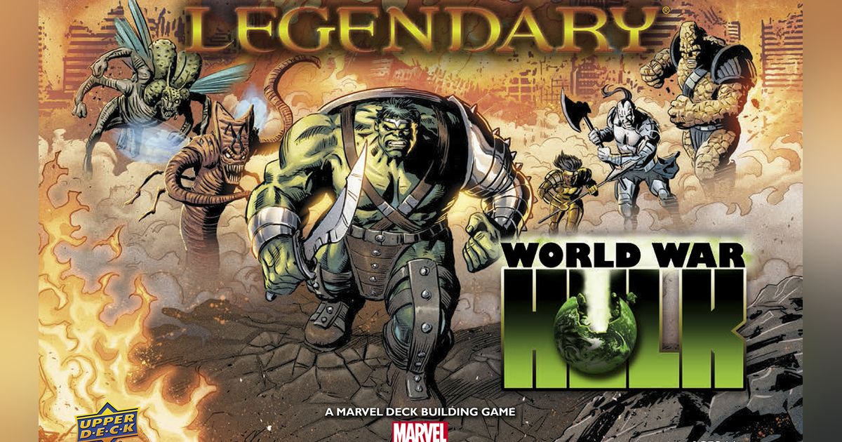 Official box art cover for Legendary: A Marvel Deck Building Game – World War Hulk board game.