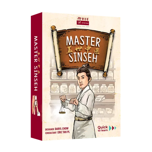 Official box art cover for Master Sinseh board game.