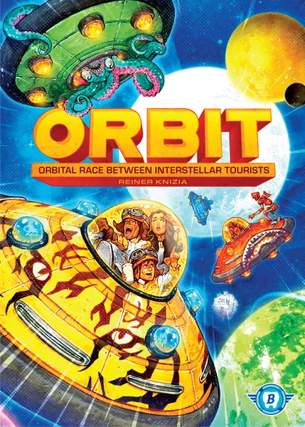 Official box art cover for ORBIT board game.