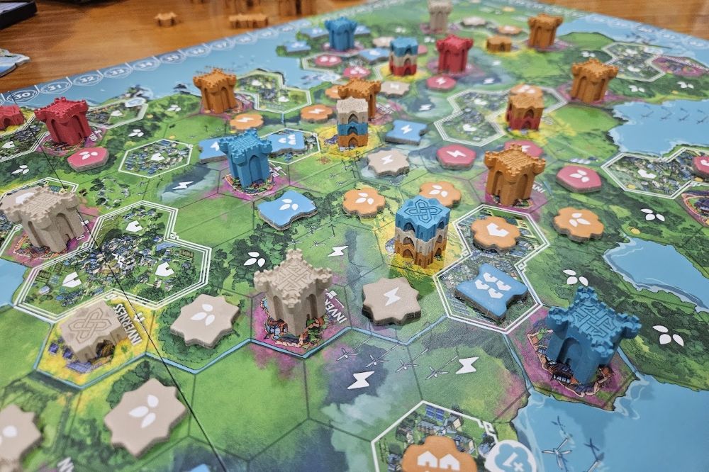 Gameplay photo of Rebirth board game.