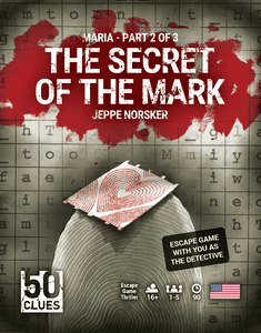 Official box art cover for 50 Clues: The Secret of the Mark board game.