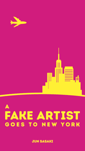 Official box art cover for A Fake Artist Goes to New York board game.