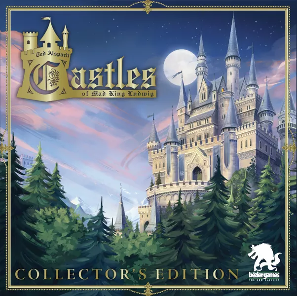 Official box art cover for Castles of Mad King Ludwig: Royal Collector's Edition board game.