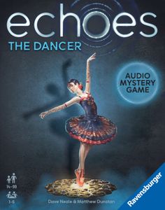 Official box art cover for echoes: The Dancer board game.