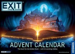 Official box art cover for EXIT: The Game – Advent Calendar: The Hunt for the Golden Book board game.
