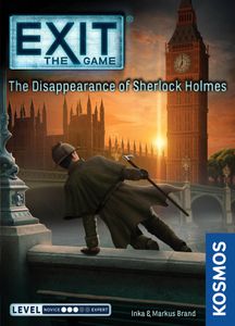 Official box art cover for EXIT: The Game – The Disappearance of Sherlock Holmes board game.