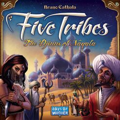 Official box art cover for Five Tribes: The Djinns of Naqala board game.