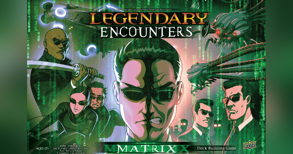 Official box art cover for Legendary Encounters: The Matrix board game.