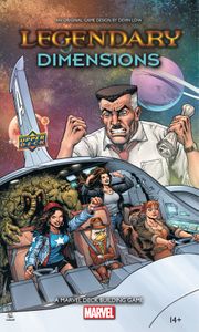 Official box art cover for Legendary: A Marvel Deck Building Game – Dimensions board game.