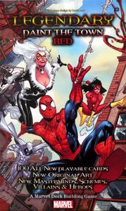 Official box art cover for Legendary: A Marvel Deck Building Game – Paint the Town Red board game.