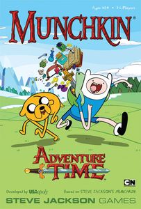 Official box art cover for Munchkin Adventure Time board game.