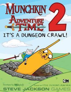 Official box art cover for Munchkin Adventure Time 2: It's a Dungeon Crawl! board game.