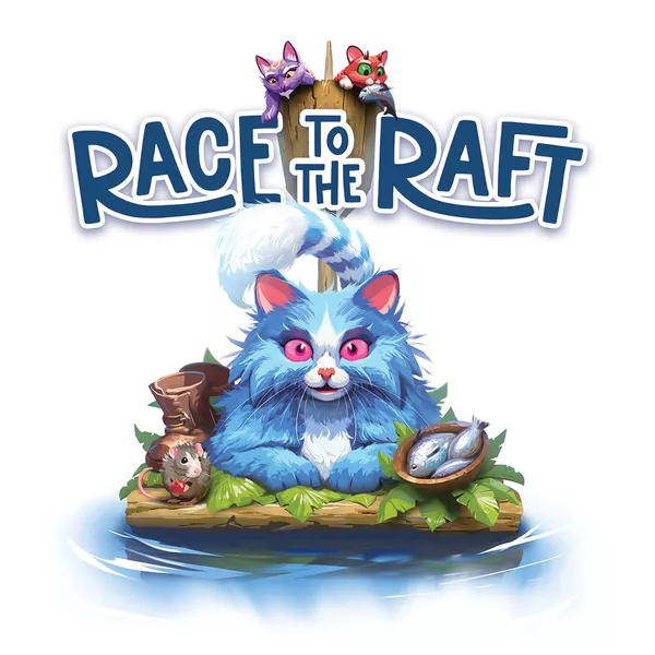 Official box art cover for Race to the Raft board game.