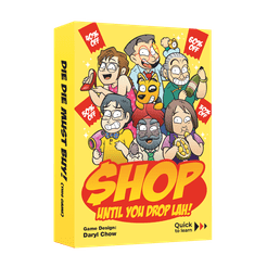 Official box art cover for Shop Until You Drop board game.