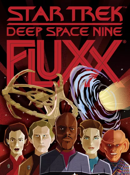 Official box art cover for Star Trek: Deep Space Nine Fluxx board game.