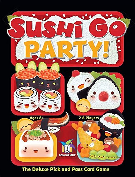Official box art cover for Sushi Go Party! board game.
