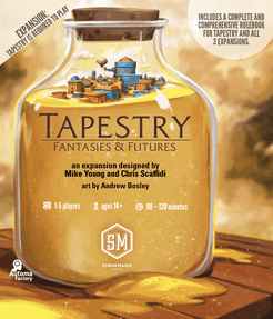 Official box art cover for Tapestry: Fantasies & Futures board game.