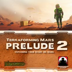 Official box art cover for Terraforming Mars: Prelude 2 board game.