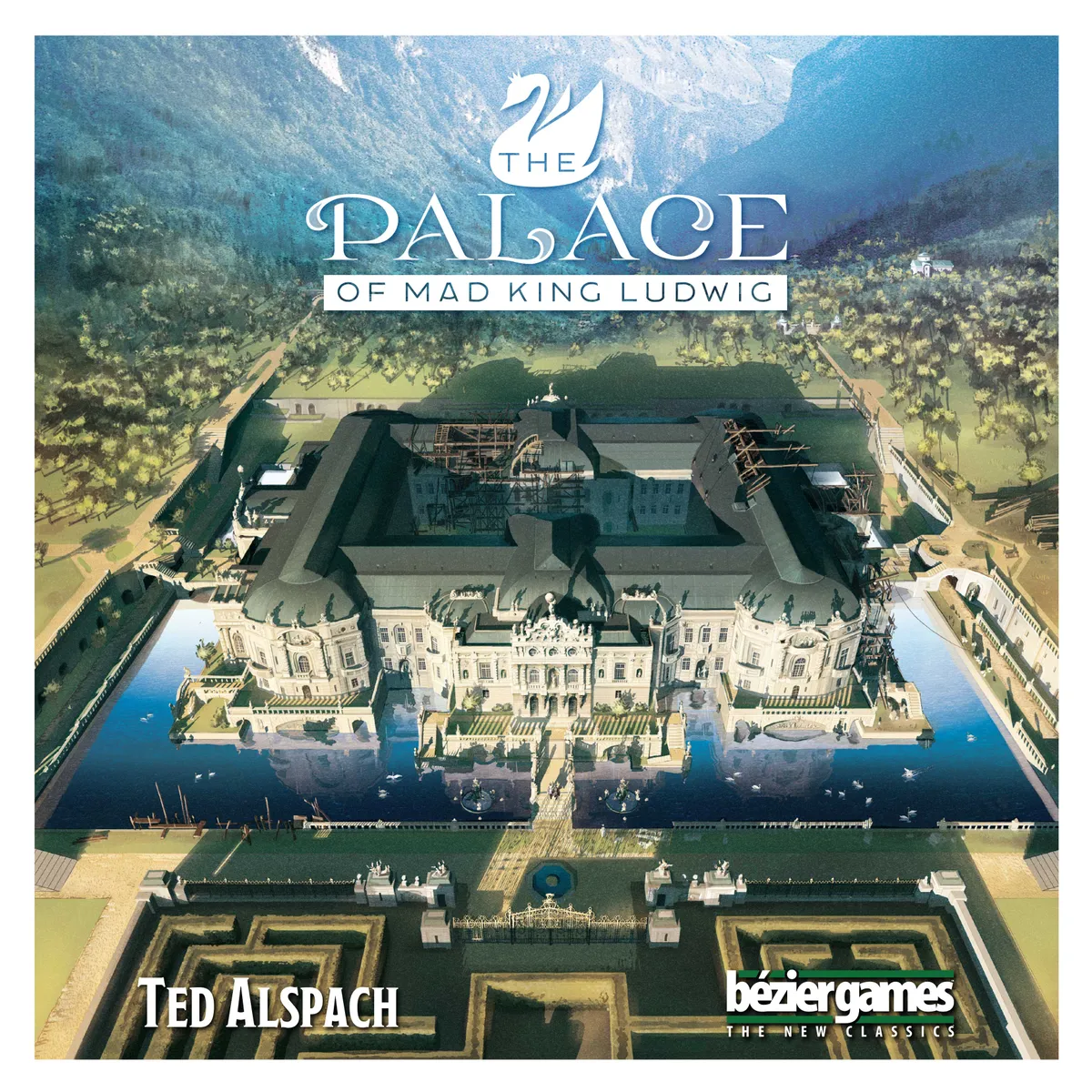 Official box art cover for The Palace of Mad King Ludwig board game.