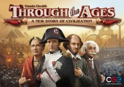 Official box art cover for Through the Ages: A New Story of Civilization board game.