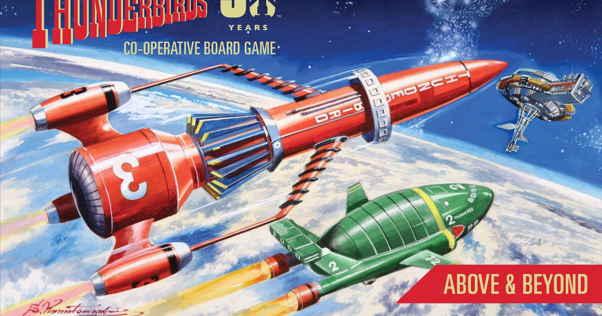Official box art cover for Thunderbirds: Above & Beyond board game.