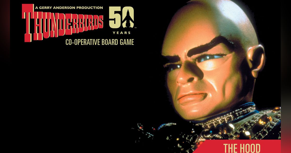 Official box art cover for Thunderbirds: The Hood board game.