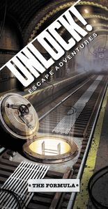 Official box art cover for Unlock!: Escape Adventures – The Formula board game.