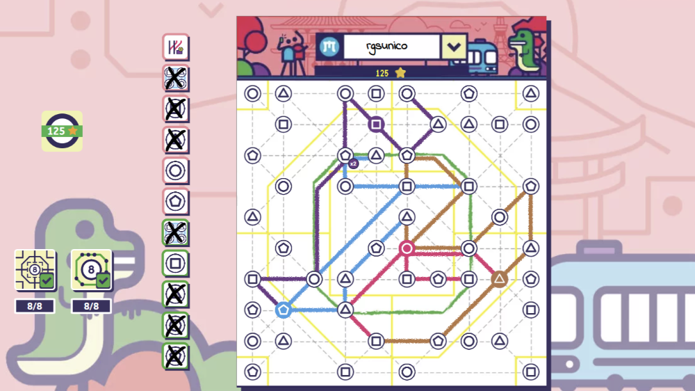 Gameplay photo of the board game Next Station: Tokyo featuring various components and board state.