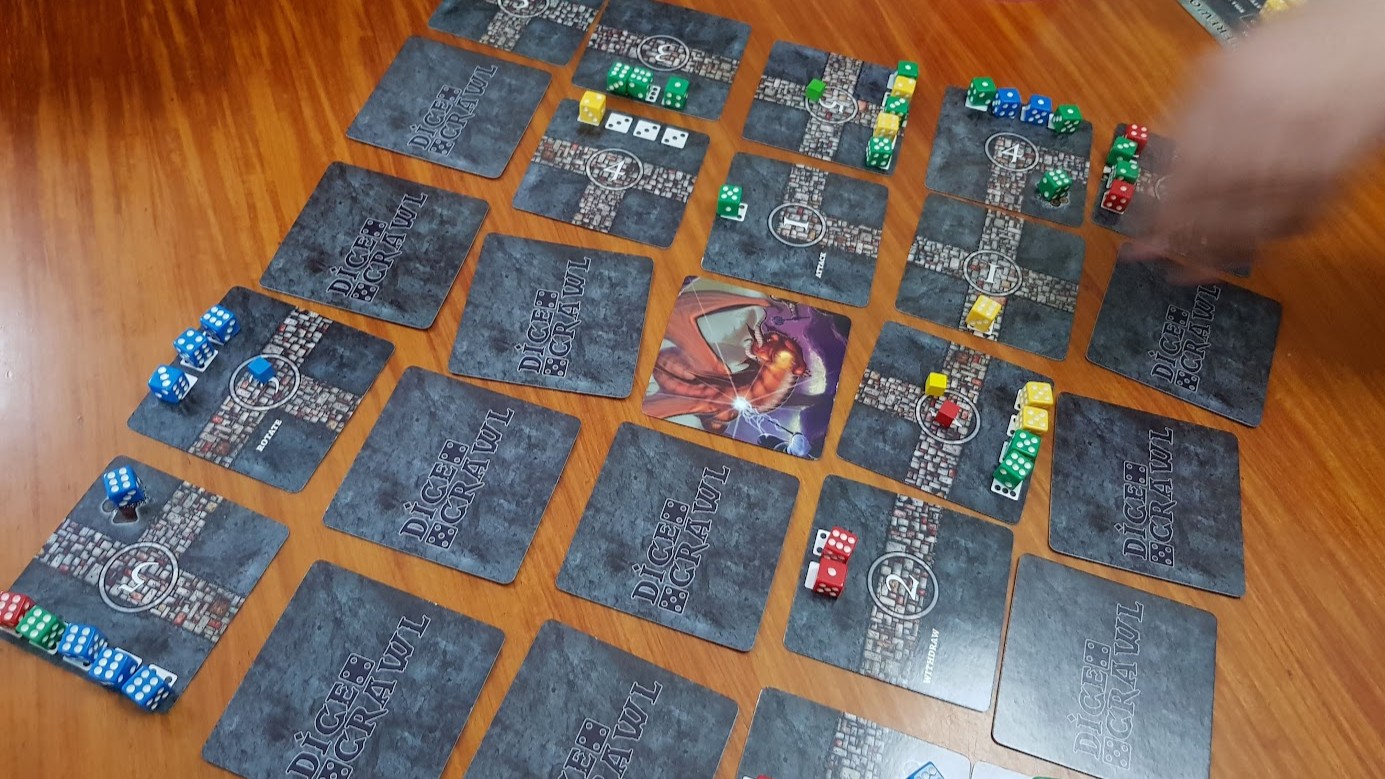 Gameplay photo of Dice Crawl.