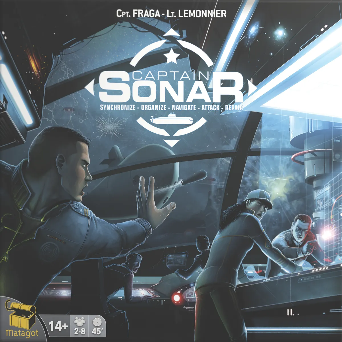Official box art cover for Captain Sonar board game.