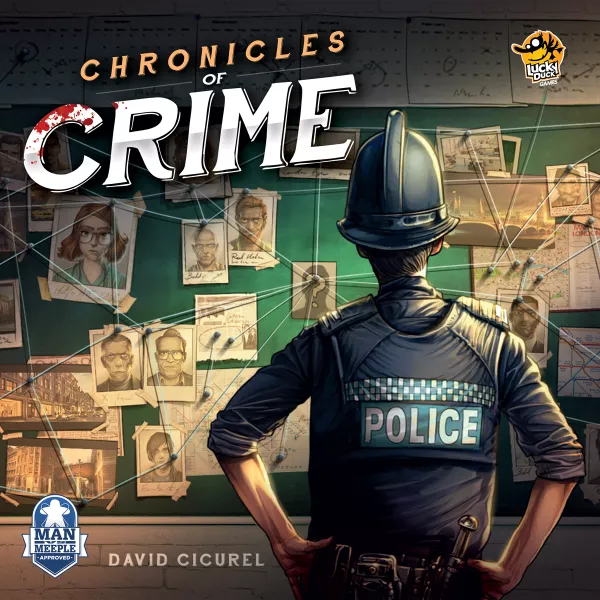 Official box art cover for Chronicles of Crime board game.